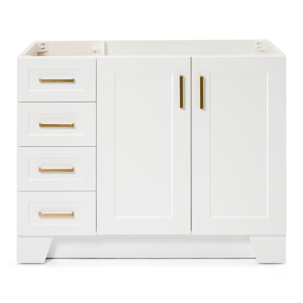 Emilia 42-inch White base cabinet on white back ground front view main image