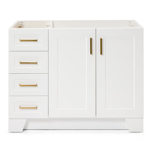 Emilia 42-inch White base cabinet on white back ground front view main image