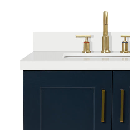 Emilia 42-Inch Midnight Blue bathroom vanity on white background – product photo 5