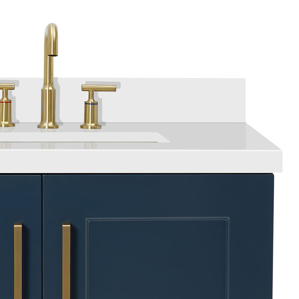 Emilia 42-Inch Midnight Blue bathroom vanity on white background – product photo 5