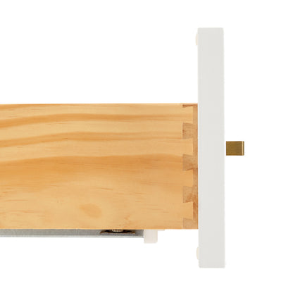 Emilia 42-Inch White bathroom vanity on white background – product photo 3