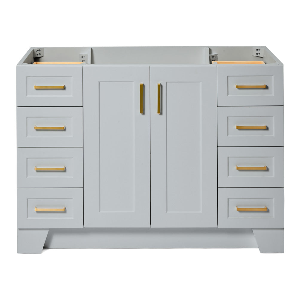 Emilia 48-inch Grey base cabinet on white back ground front view main image