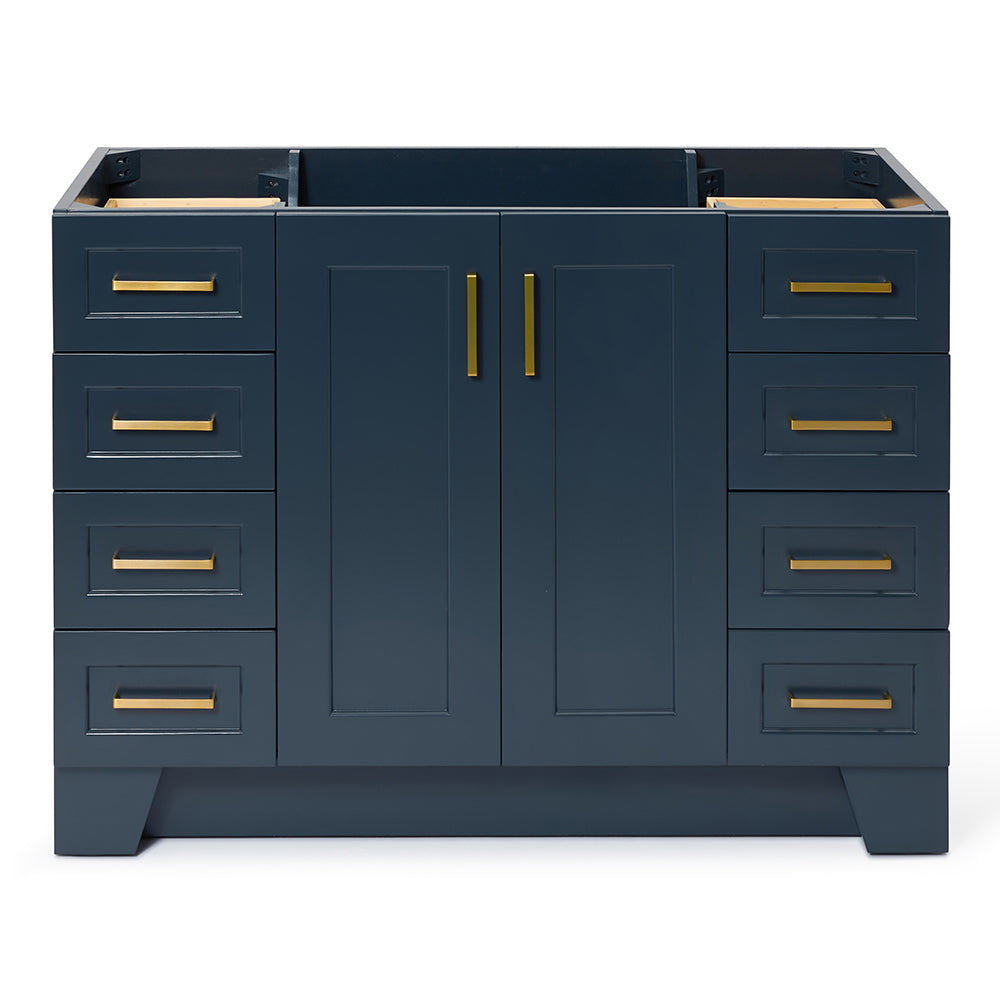 Emilia 48-inch Midnight Blue base cabinet on white back ground front view main image