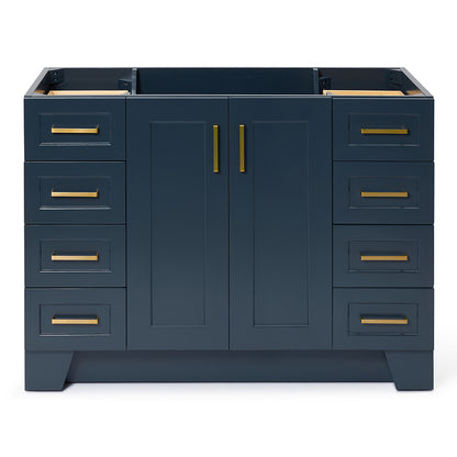 Emilia 48-inch Midnight Blue base cabinet on white back ground front view main image
