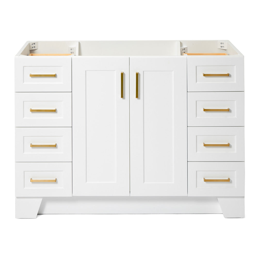 Emilia 48-inch White base cabinet on white back ground front view main image