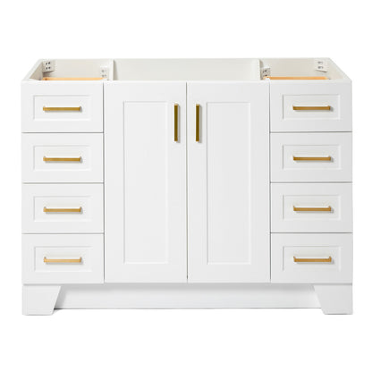 Emilia 48-inch White base cabinet on white back ground front view main image