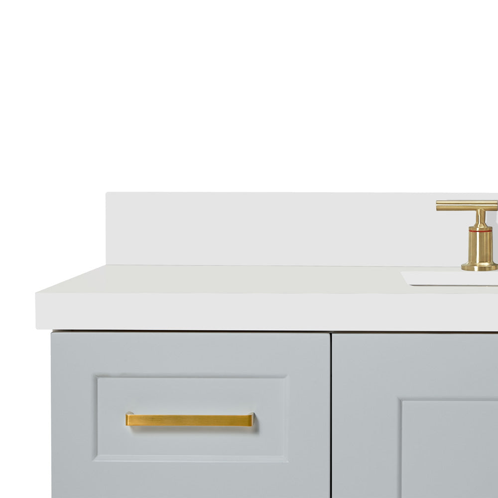 Emilia 48-Inch Grey bathroom vanity on white background – product photo 4