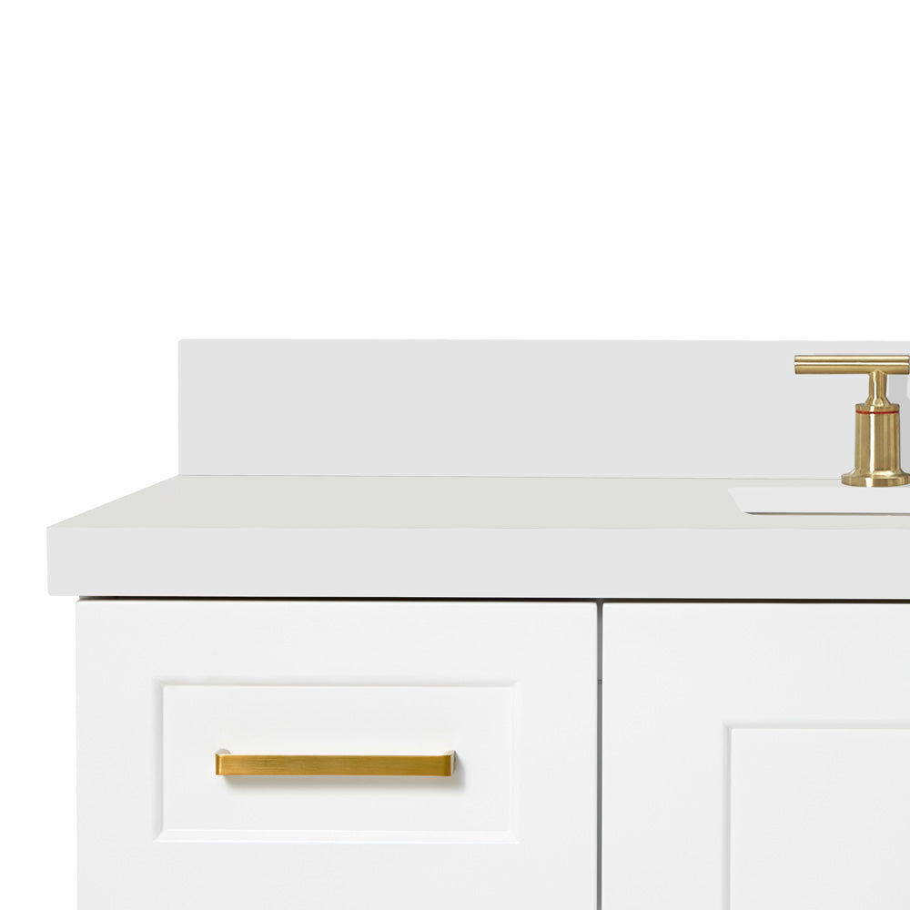 Emilia 48-Inch White bathroom vanity on white background – product photo 4