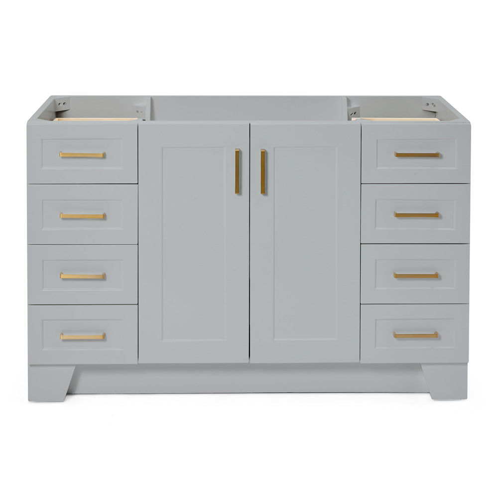 Emilia 54-inch Grey base cabinet on white back ground front view main image