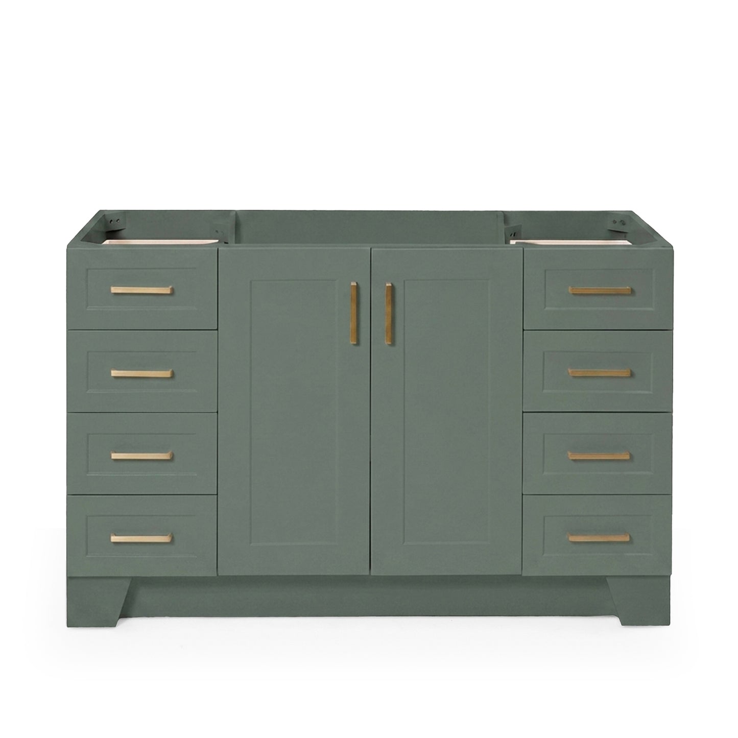 Emilia 54-inch Vintage Green base cabinet on white back ground front view main image