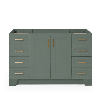 Emilia 54-inch Vintage Green base cabinet on white back ground front view main image