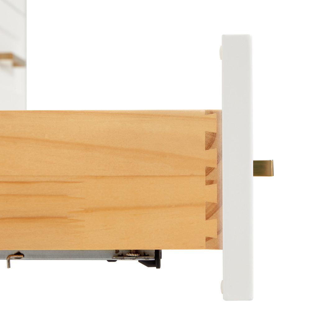 Emilia 54-inch White base cabinet on white back ground top down