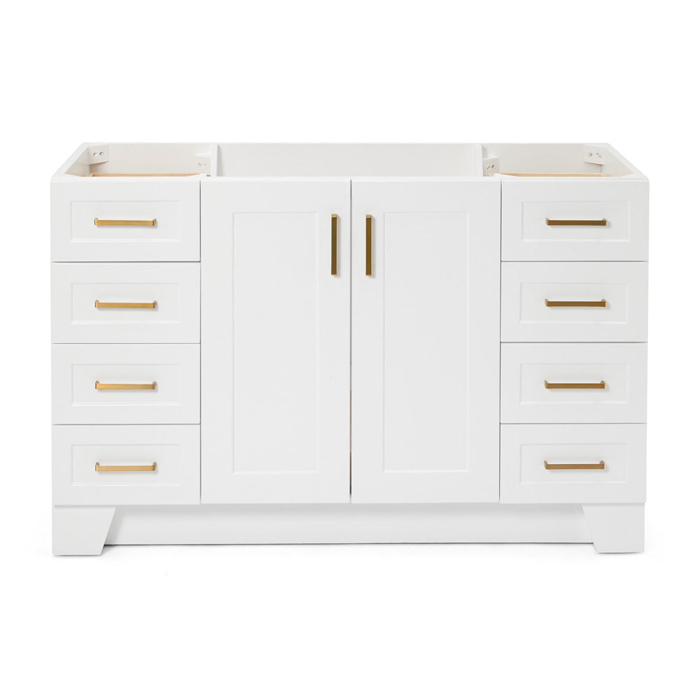 Emilia 54-inch White base cabinet on white back ground front view main image