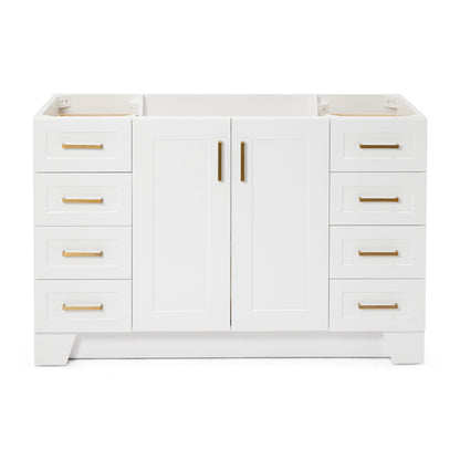 Emilia 54-inch White base cabinet on white back ground front view main image