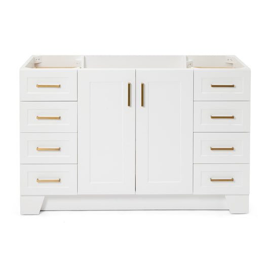 Emilia 54-inch White base cabinet on white back ground front view main image