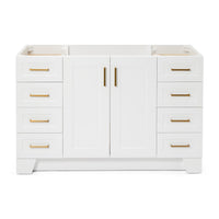 Emilia 54-inch White base cabinet on white back ground front view main image