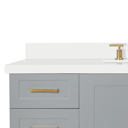 Emilia 54-Inch Grey bathroom vanity on white background – product photo 4