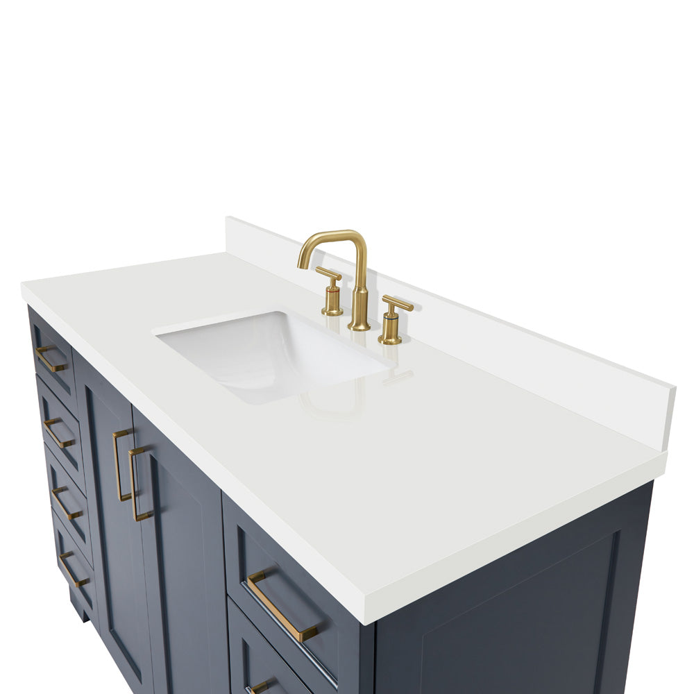 Emilia 54-Inch Midnight Blue bathroom vanity on white background – product photo 5