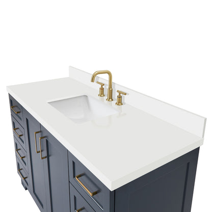 Emilia 54-Inch Midnight Blue bathroom vanity on white background – product photo 5