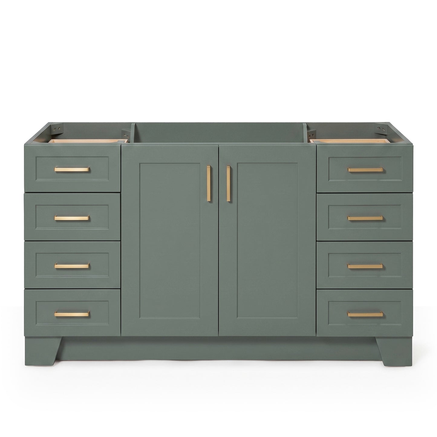 Emilia 60-inch Vintage Green base cabinet on white back ground front view main image