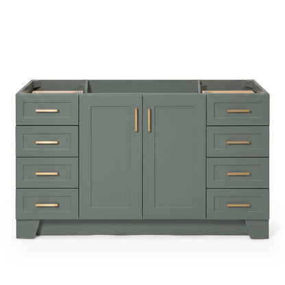 Emilia 60-inch Vintage Green base cabinet on white back ground front view main image