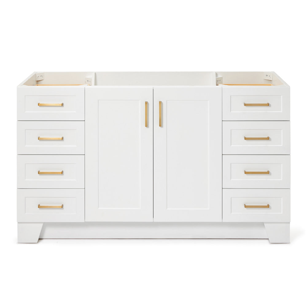 Emilia 60-inch White base cabinet on white back ground front view main image