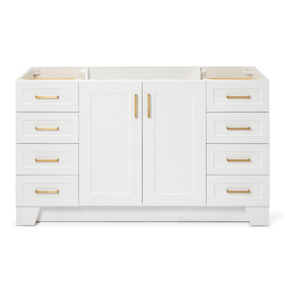 Emilia 60-inch White base cabinet on white back ground front view main image