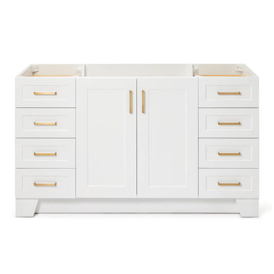 Emilia 60-inch White base cabinet on white back ground front view main image