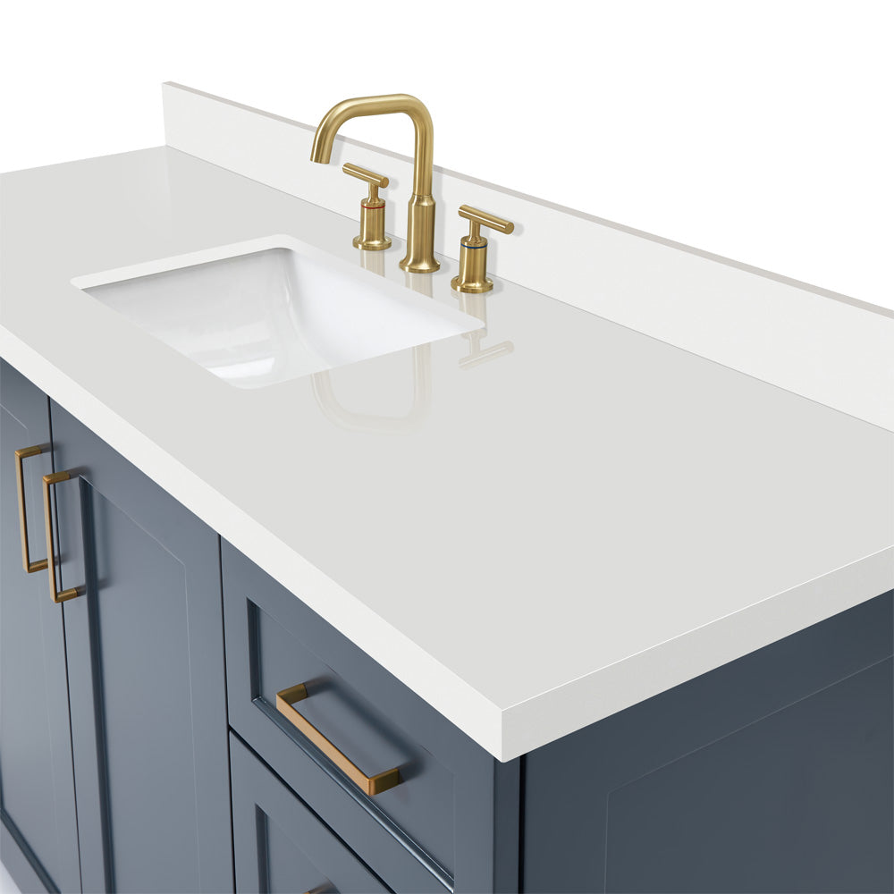 Emilia 60-Inch Midnight Blue bathroom vanity on white background – product photo 4