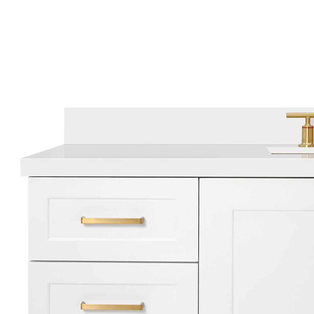 Emilia 60-Inch White bathroom vanity on white background – product photo 5