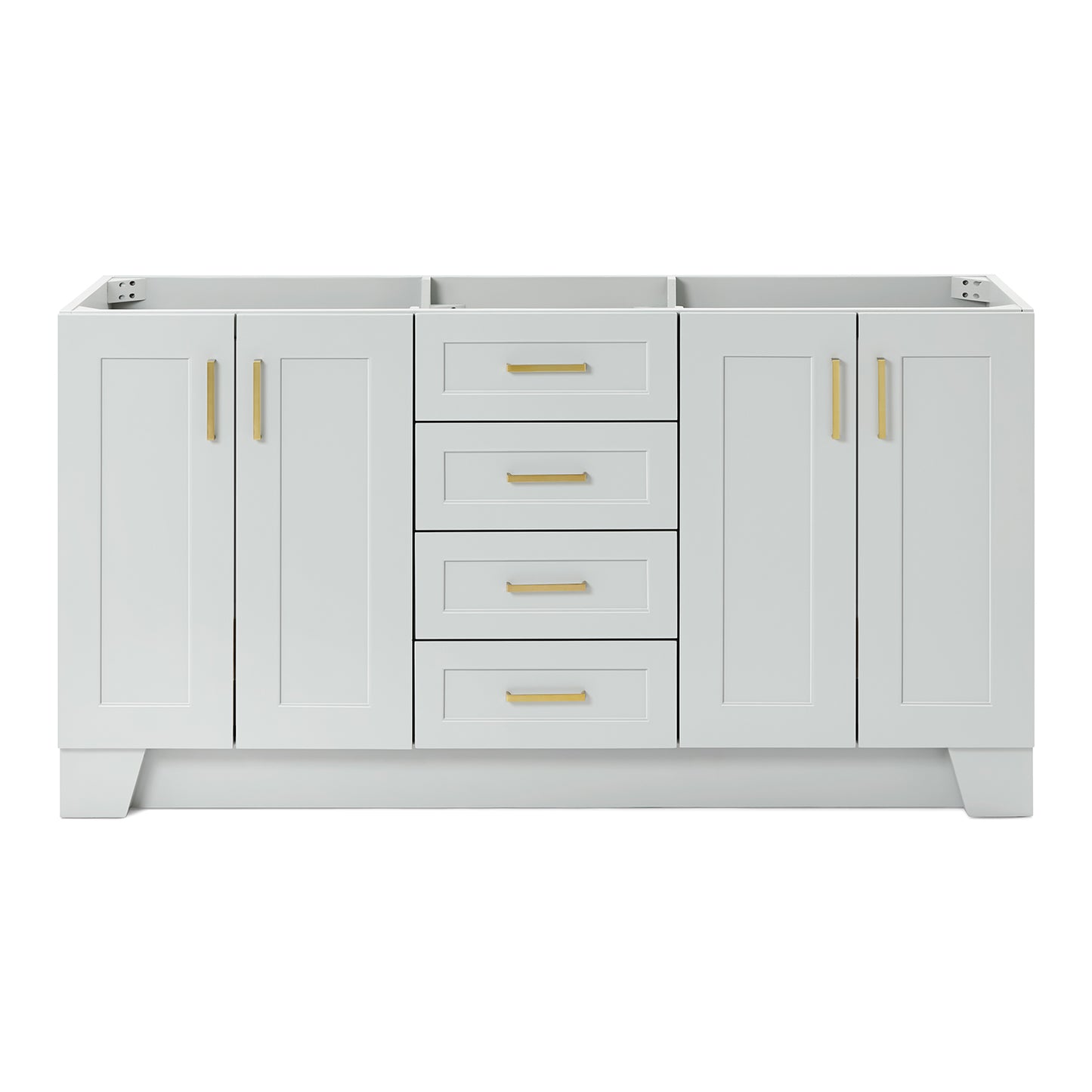 Emilia 66-inch Grey base cabinet on white back ground front view main image