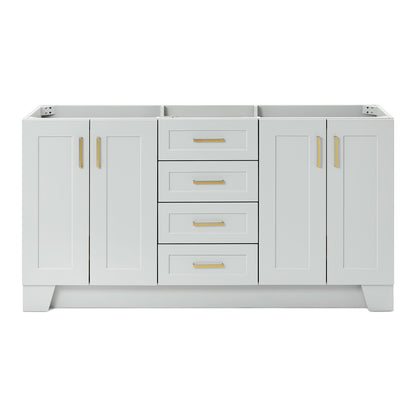Emilia 66-inch Grey base cabinet on white back ground front view main image