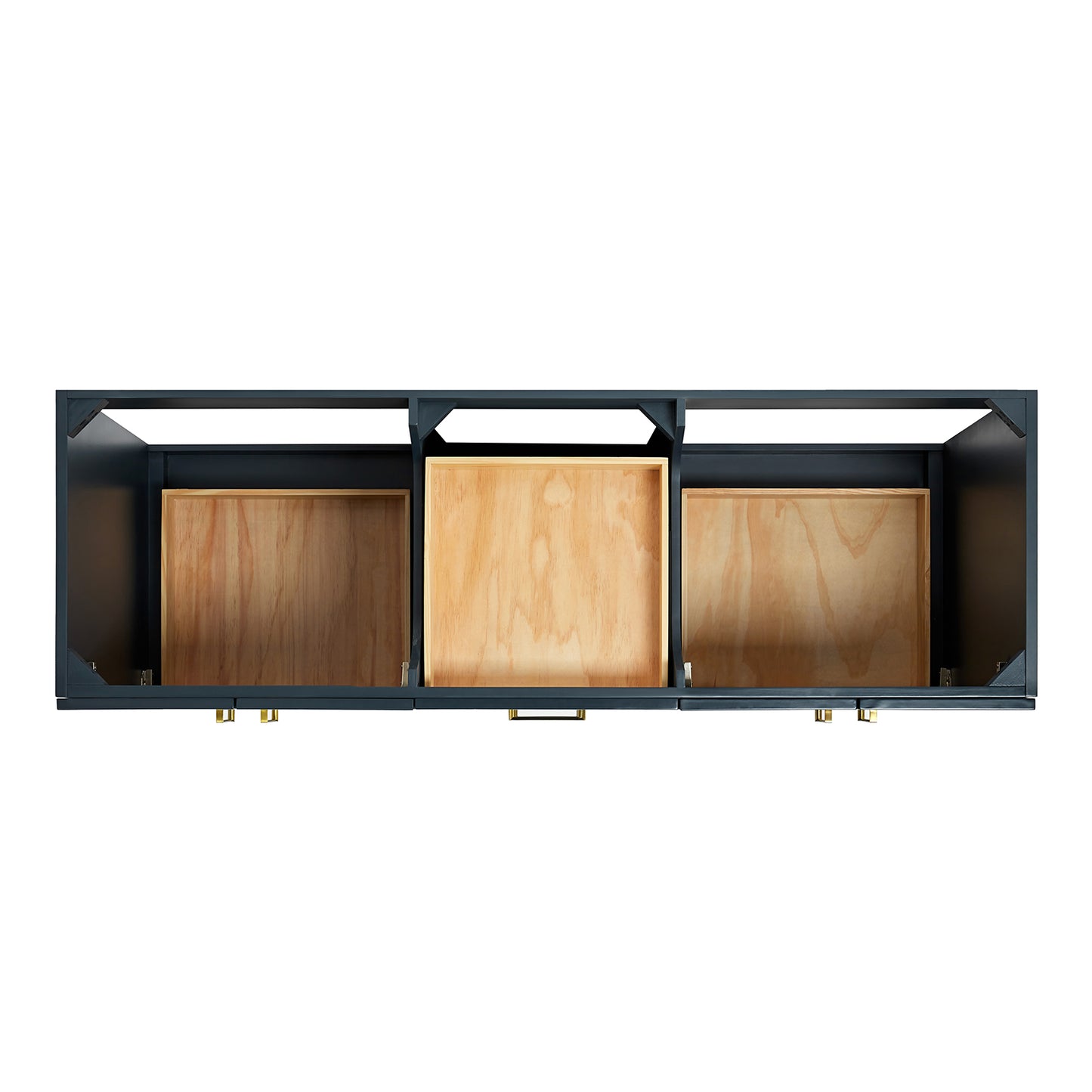 Emilia 66-inch Midnight Blue base cabinet on white back ground top down