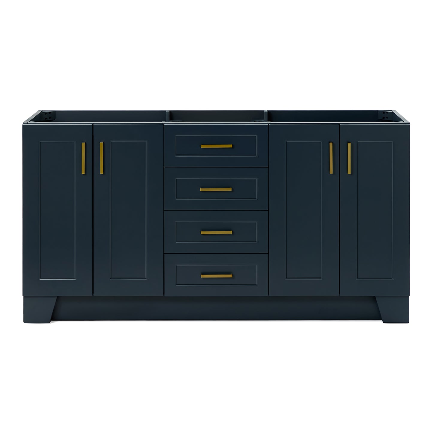 Emilia 66-inch Midnight Blue base cabinet on white back ground front view main image