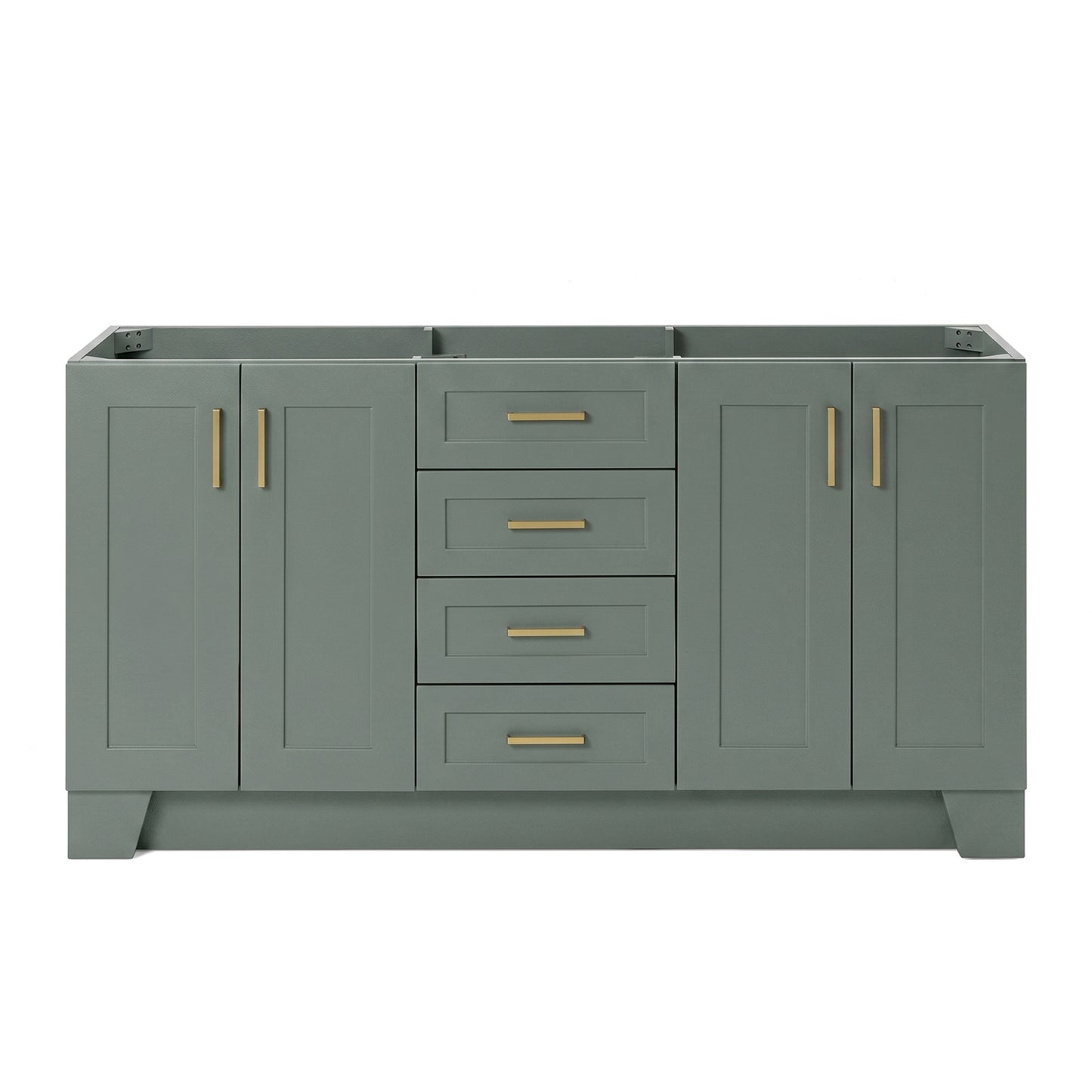 Emilia 66-inch Vintage Green base cabinet on white back ground front view main image