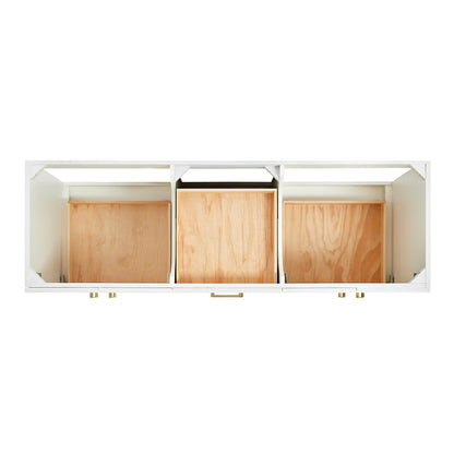 Emilia 66-inch White base cabinet on white back ground top down