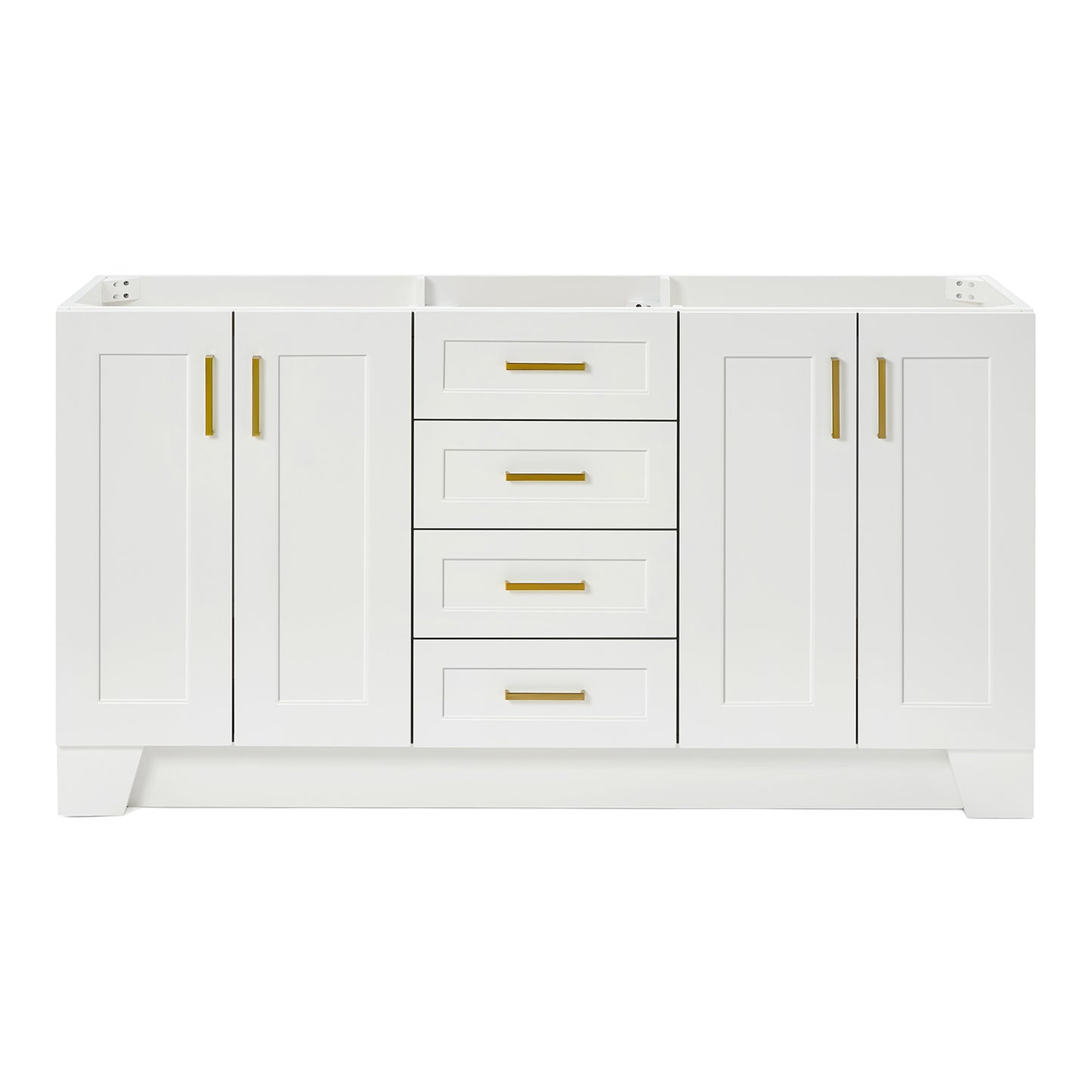 Emilia 66-inch White base cabinet on white back ground front view main image