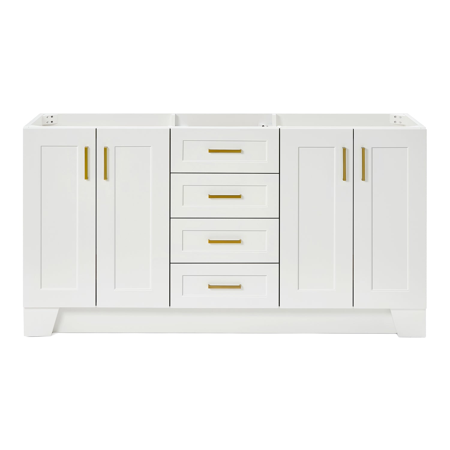 Emilia 66-inch White base cabinet on white back ground front view main image