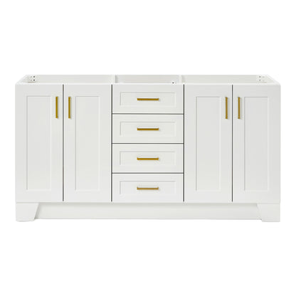Emilia 66-inch White base cabinet on white back ground front view main image