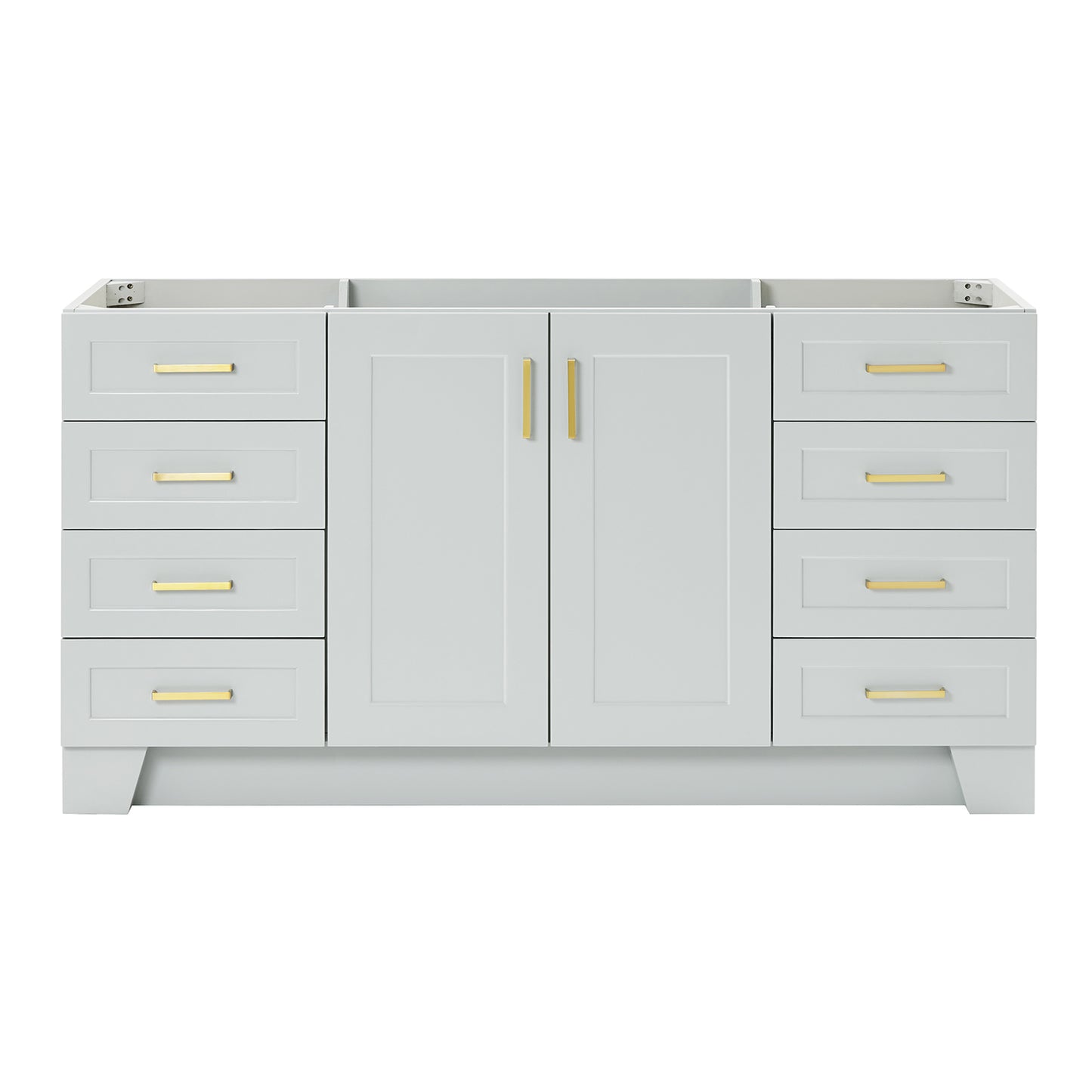 Emilia 66-inch Grey base cabinet on white back ground front view main image