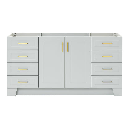 Emilia 66-inch Grey base cabinet on white back ground front view main image