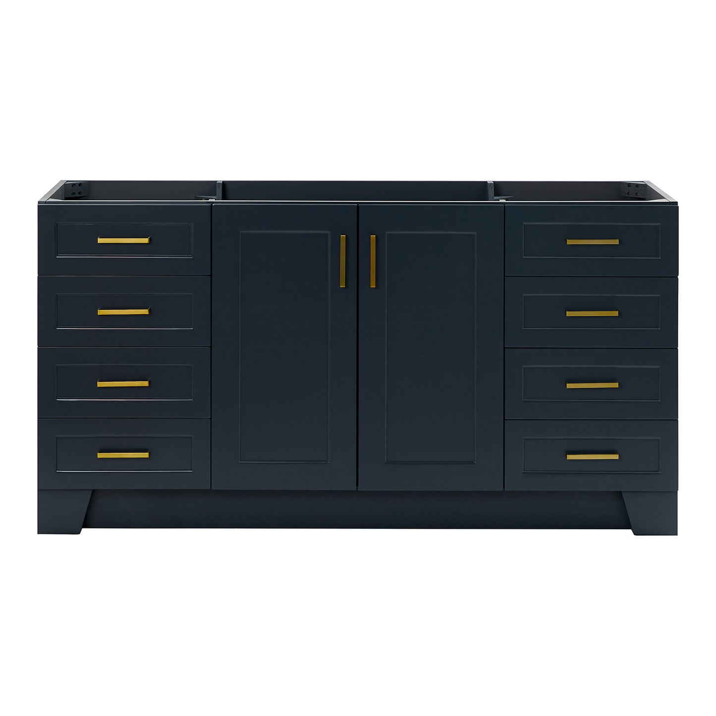 Emilia 66-inch Midnight Blue base cabinet on white back ground front view main image