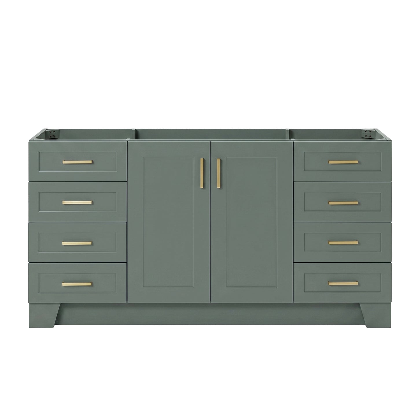Emilia 66-inch Vintage Green base cabinet on white back ground front view main image