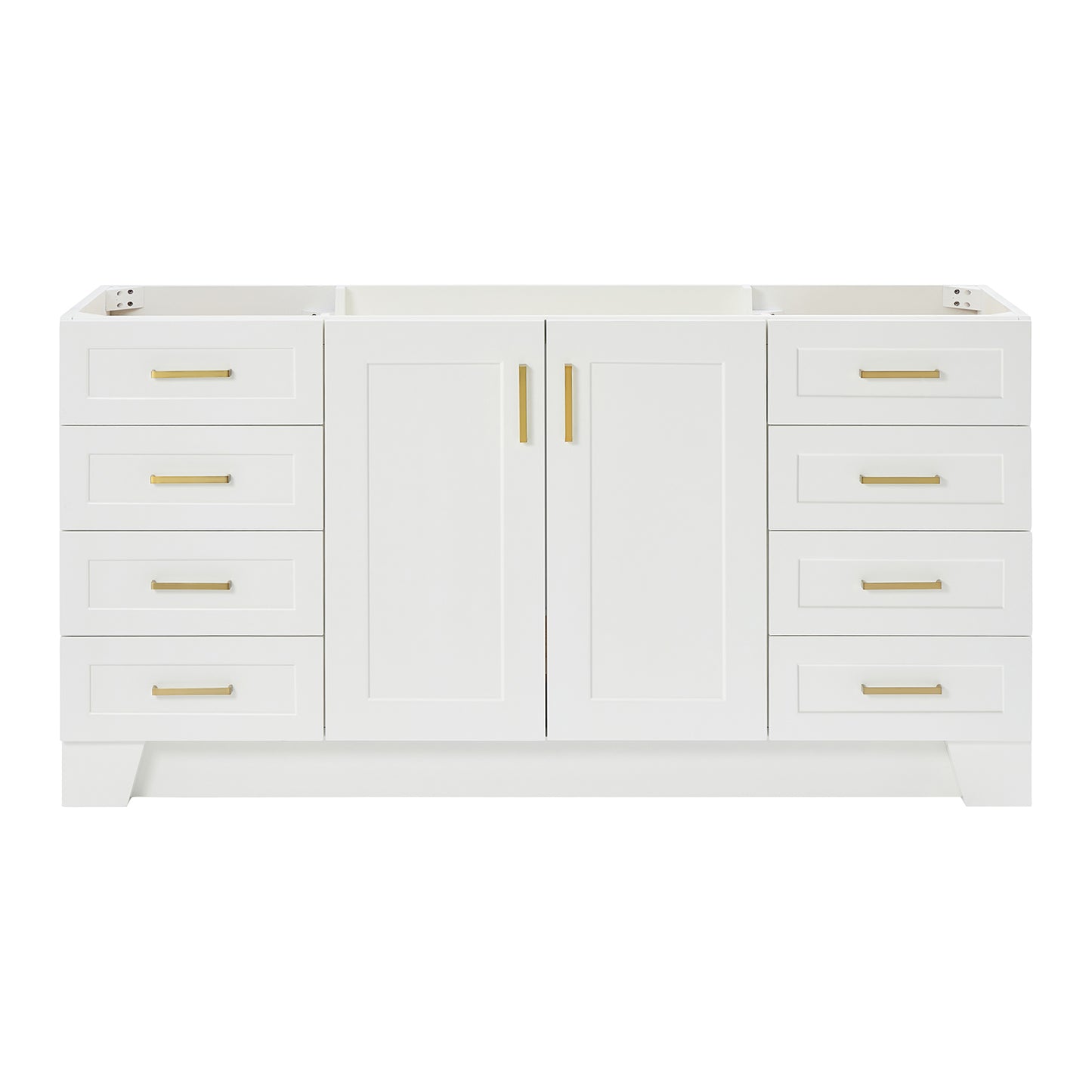 Emilia 66-inch White base cabinet on white back ground front view main image