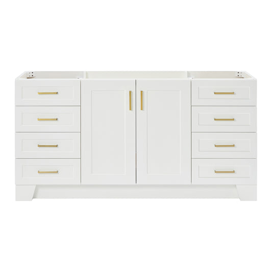 Emilia 66-inch White base cabinet on white back ground front view main image