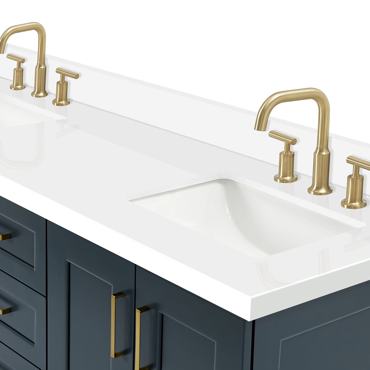 Emilia 66-Inch Midnight Blue bathroom vanity on white background – product photo 5