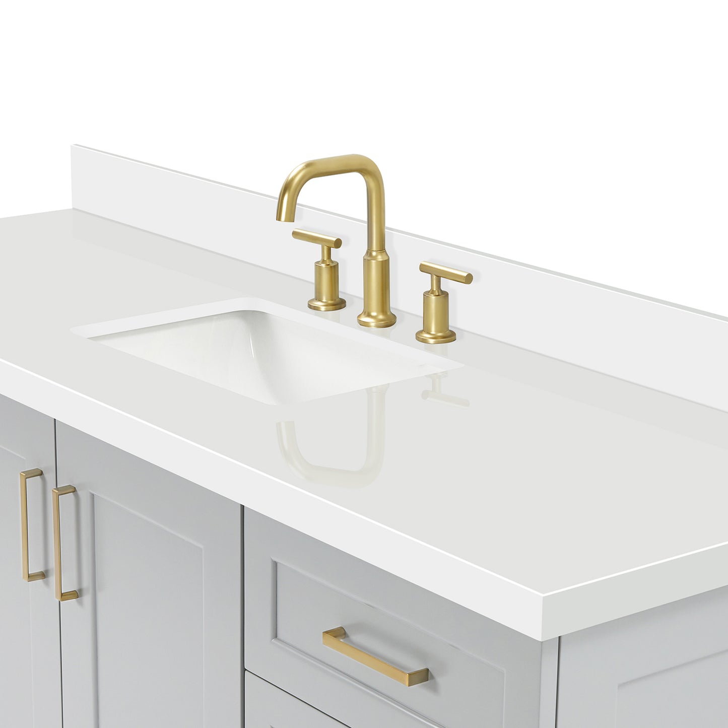 Emilia 66-Inch Grey bathroom vanity on white background – product photo 5