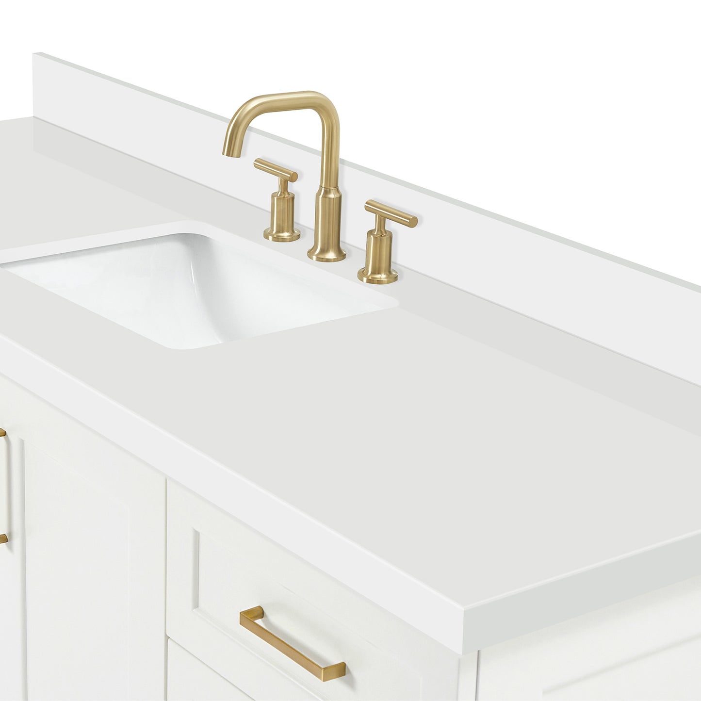 Emilia 66-Inch White bathroom vanity on white background – product photo 5