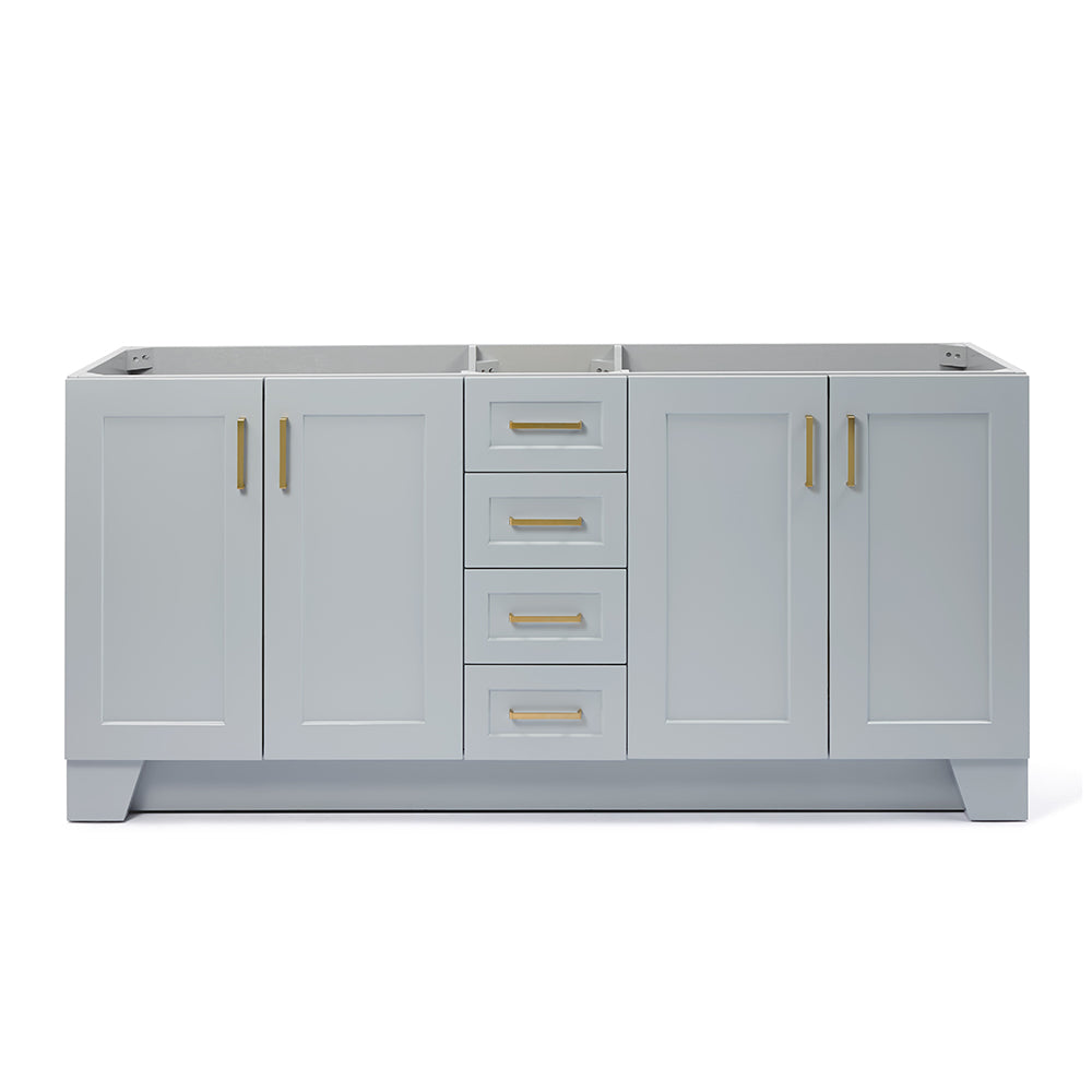Emilia 72-inch Grey base cabinet on white back ground front view main image