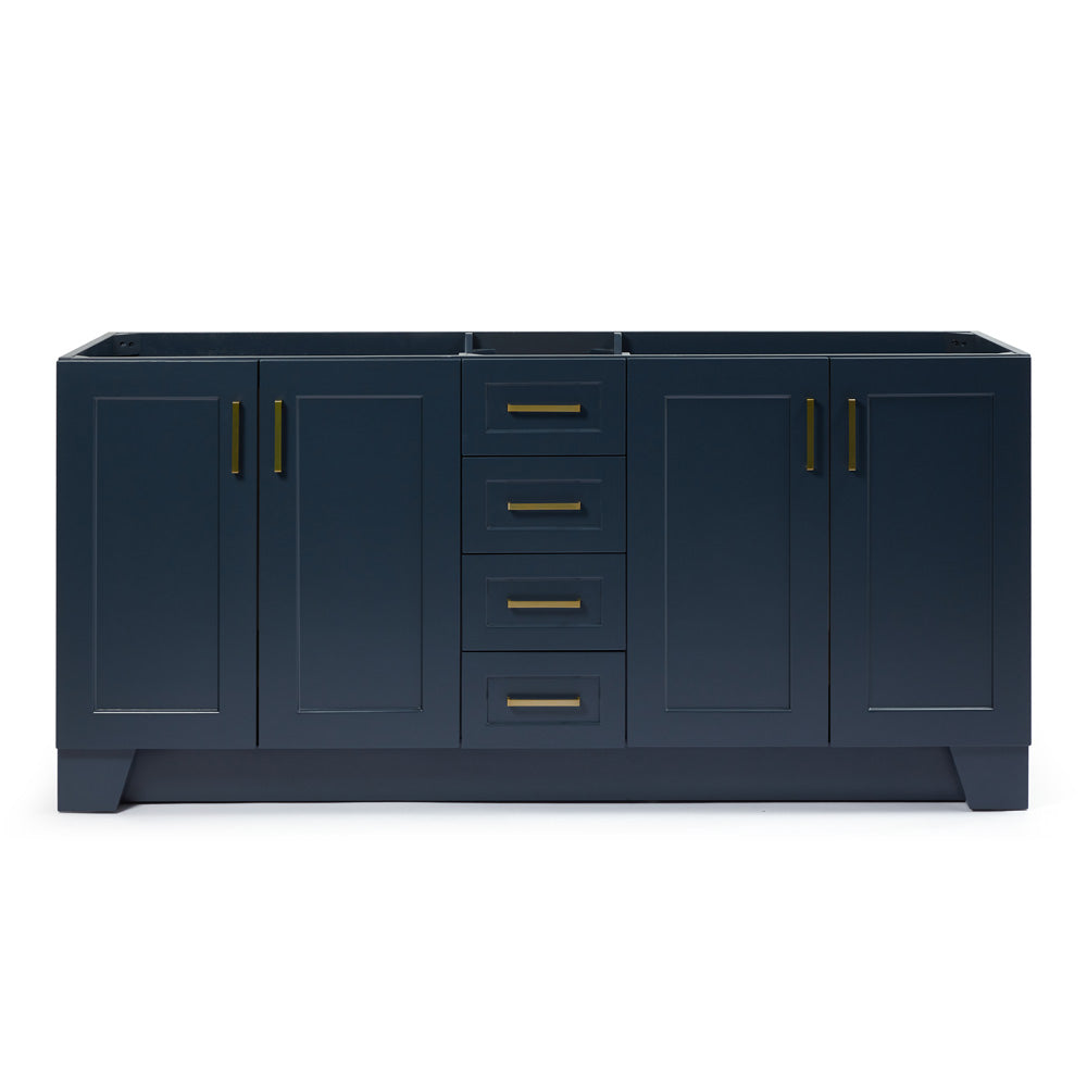 Emilia 72-inch Midnight Blue base cabinet on white back ground front view main image
